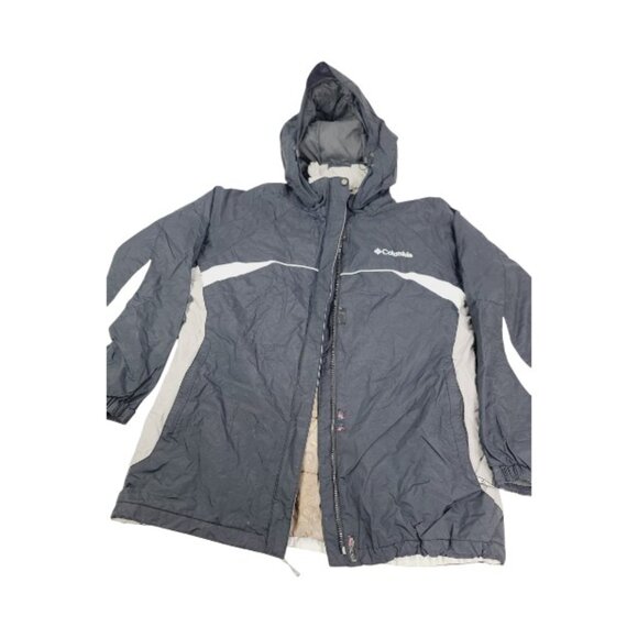 Columbia Men's Black Gray Hooded Winter Snow Windbreaker Jacket Size L
